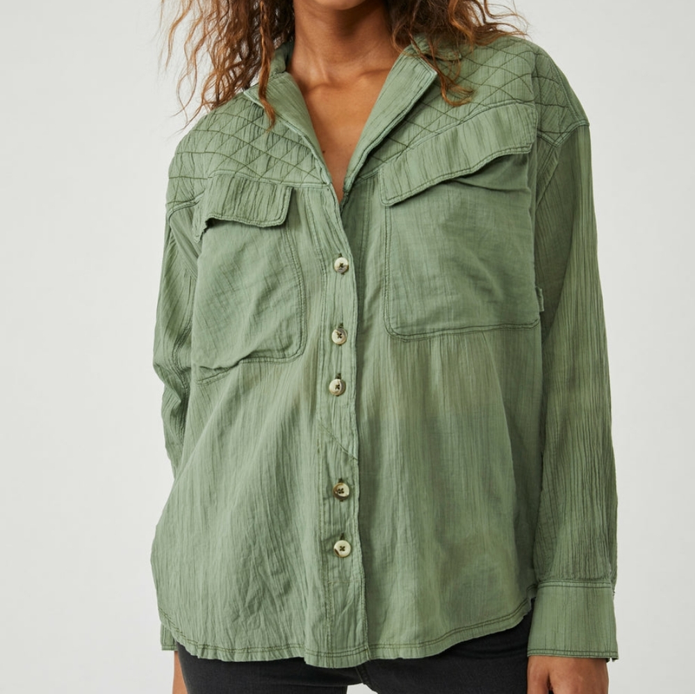 Free People Silver Lining Top